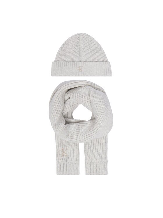 CALVIN KLEIN JEANS Комплект шал и шапка Knitted Scarf Beanie Giftbox LVCKFJP00N