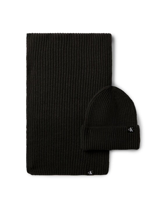 CALVIN KLEIN JEANS Комплект шал и шапка Monogram Rib Scarf Beanie Set IU0IU00638