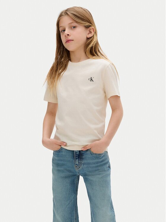 CALVIN KLEIN JEANS Комплект тениски Monologo IB0IB01093 M Бежов Regular Fit