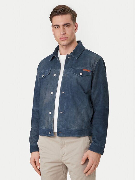 CALVIN KLEIN JEANS Кожено яке 90s LV04RF404G Regular Fit