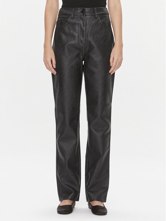 CALVIN KLEIN JEANS Панталони от имитация на кожа J20J222552 Straight Fit