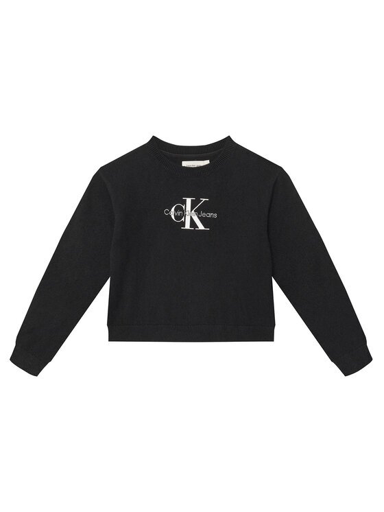 CALVIN KLEIN JEANS Пуловер Monologo IG0IG02830 D Черен Regular Fit