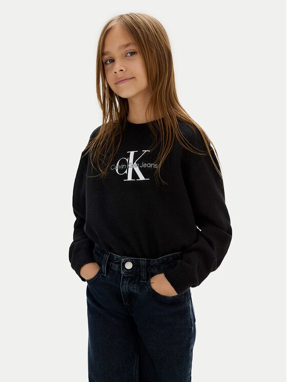 CALVIN KLEIN JEANS Пуловер Monologo IG0IG02830 M Черен Regular Fit