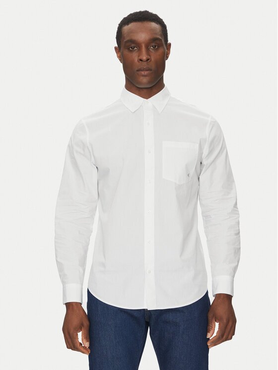 CALVIN KLEIN JEANS Риза LV040QM160 Бял Regular Fit
