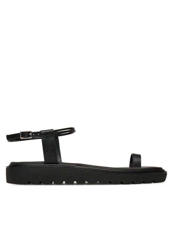 CALVIN KLEIN JEANS Сандали Rope Toe Post Sandal Lth Mg YW0YW01893 Черен