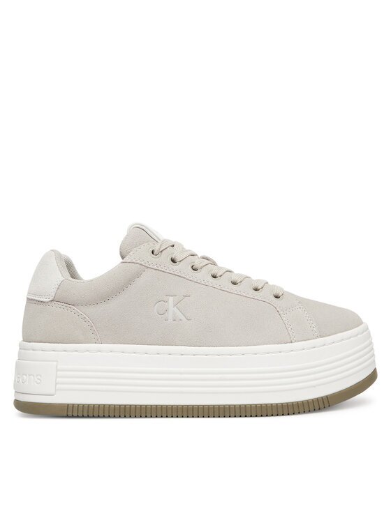 CALVIN KLEIN JEANS Сникърси Bold Flatf Low Lace Mg Sd YW0YW01839 Сив