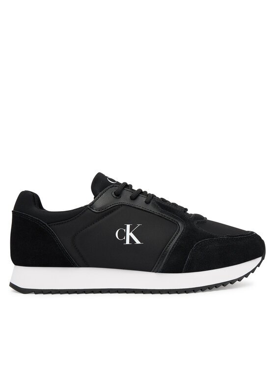 CALVIN KLEIN JEANS Сникърси Runner Laceup Sock Mg Nylon Mix YW0YW01644 Черен