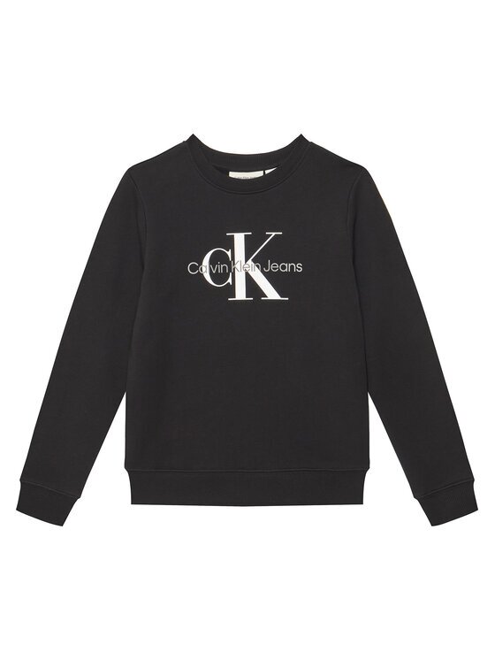 CALVIN KLEIN JEANS Суитшърт Monogram IU0IU00675 D Черен Regular Fit