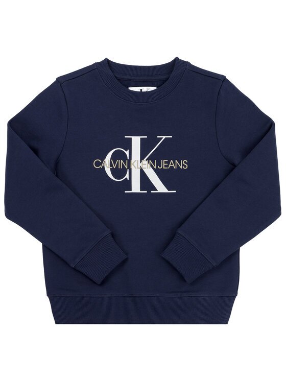 CALVIN KLEIN JEANS Суитшърт Monogram Logo IU0IU00069 Тъмносин Regular Fit