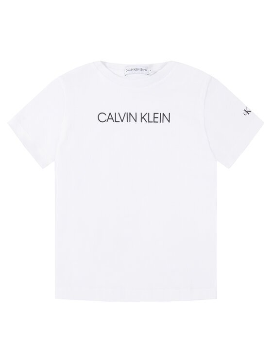 CALVIN KLEIN JEANS Тишърт Institutional SS IB0IB00347 Бял Regular Fit