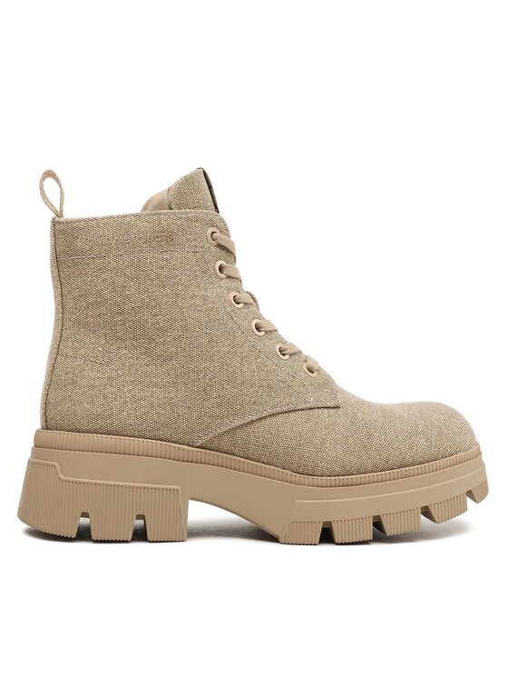CALVIN KLEIN JEANS Туристически oбувки Chunky Combat Laceup Boot Co YW0YW01239 Бежов