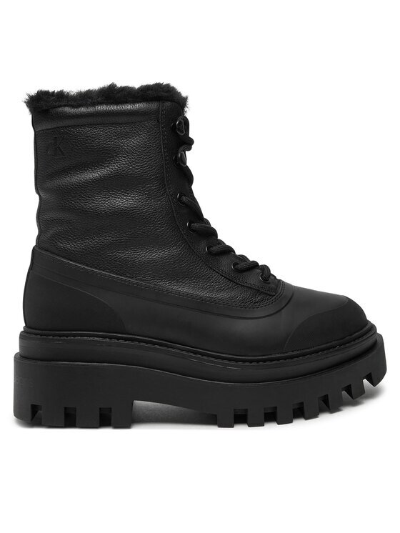 CALVIN KLEIN JEANS Туристически oбувки Flatform Lace Up Boot Padded YW0YW01557 Черен