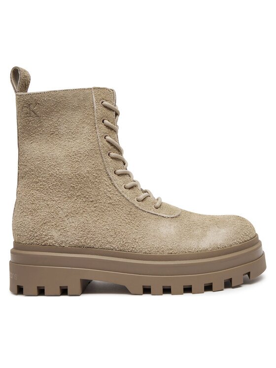 CALVIN KLEIN JEANS Туристически oбувки Lugged Lace Zip Boot Oxf Hr Su YM0YM01068 Бежов