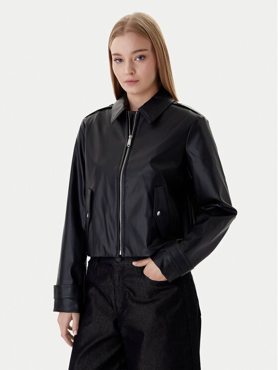 CALVIN KLEIN JEANS Яке от имитация на кожа Moto LV047E501G Regular Fit