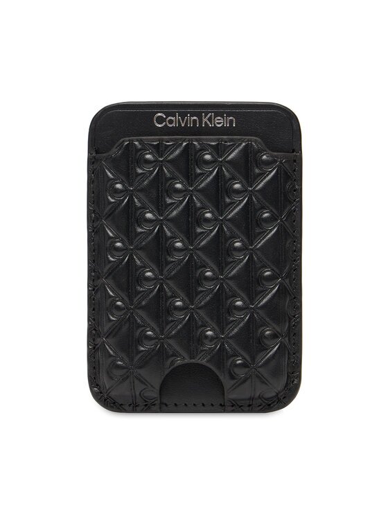 CALVIN KLEIN Калъф за кредитни карти Aop Leather Magnetic Card Case LV04F1100G Черен