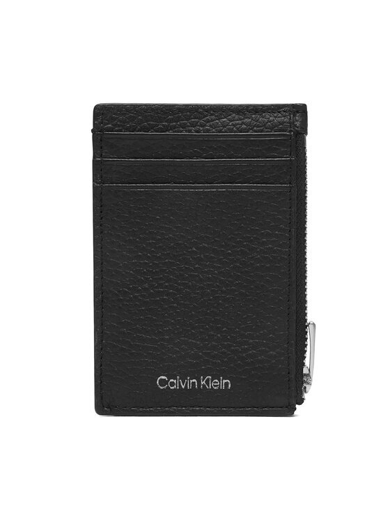 CALVIN KLEIN Калъф за кредитни карти Foil Emboss N/S Zip Card Case LV04D1244G Черен