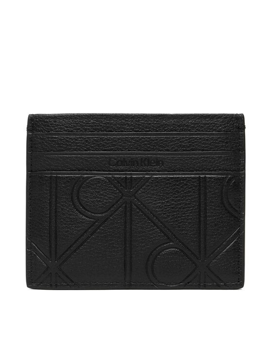 CALVIN KLEIN Калъф за кредитни карти Xl Emblem Aop Emboss Card Case LV04D1174G Черен