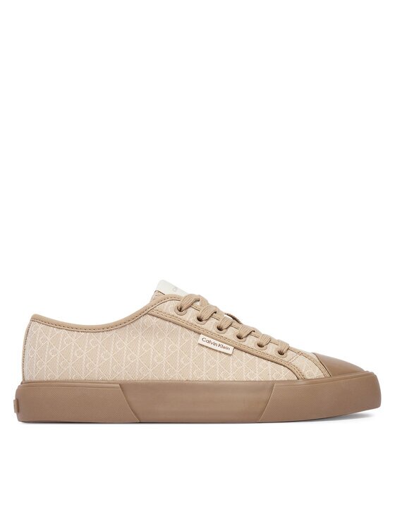 CALVIN KLEIN Кецове Vulc Low Laceup Aop Canvas HW0HW03142 Бежов