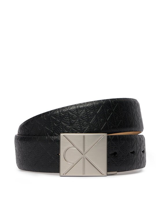 CALVIN KLEIN Колан Emblem Plaque W/ Aop 35Mm Adj LV04D7082G Черен