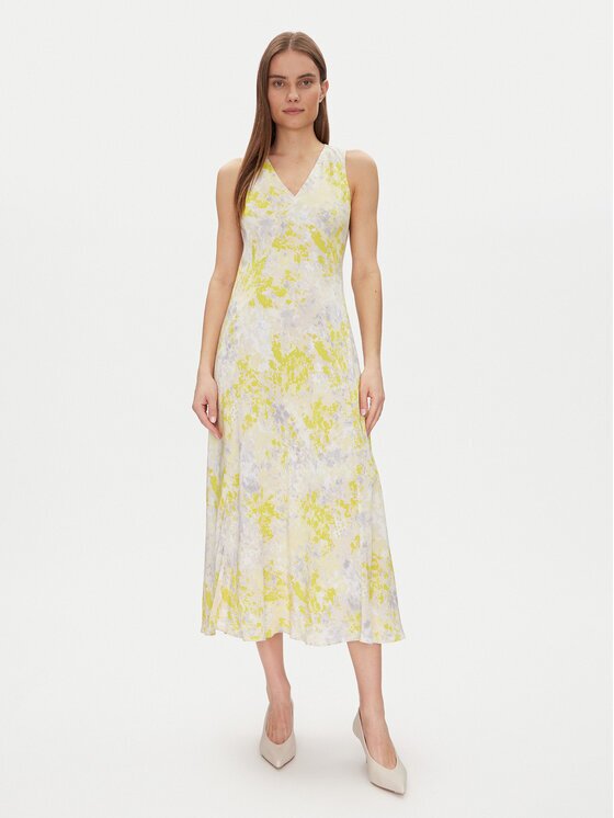 CALVIN KLEIN Лятна рокля Print Abstract Ecovero Vn Dress LV044B059G Regular Fit