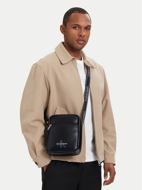 CALVIN KLEIN Мъжка чантичка Bold Logo Webbing LV04D3418G Черен
