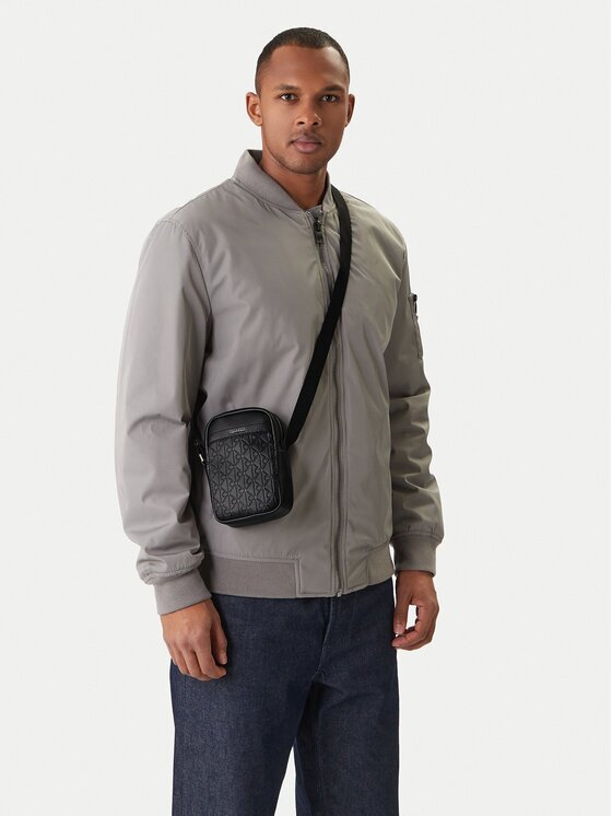 CALVIN KLEIN Мъжка чантичка Emblem Aop Emboss Slim Reporter LV04D3228G Черен