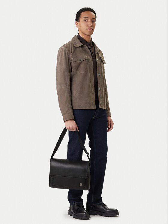 CALVIN KLEIN Мъжка чантичка Emblem Hw Flap Messenger LV04D3299G Черен