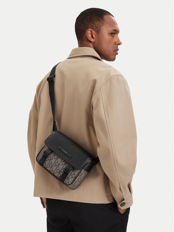 CALVIN KLEIN Мъжка чантичка Mixed Emblem Aop LV04D3451G Бежов