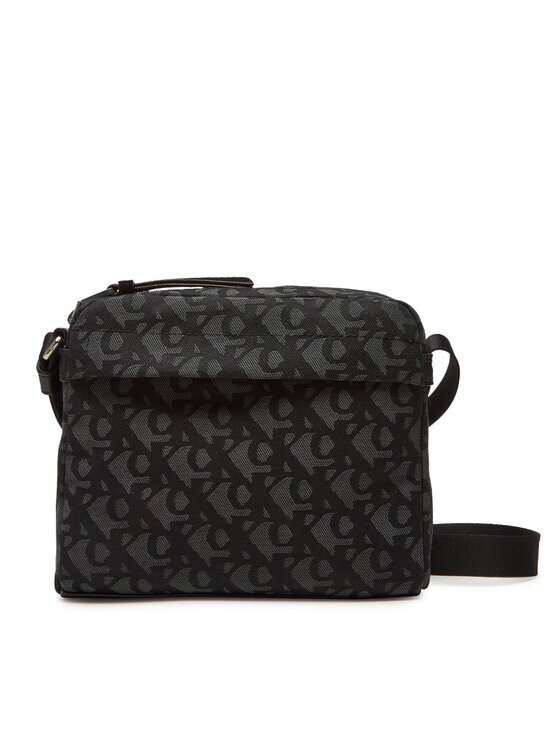 CALVIN KLEIN Мъжка чантичка Slouched Monogram Mini Zip Fligh LV04G3175G Черен
