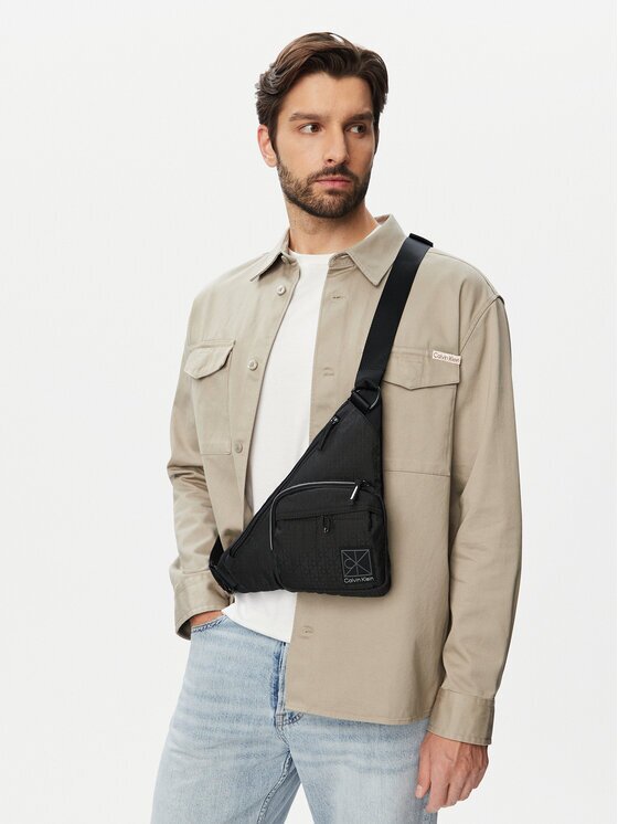 CALVIN KLEIN Мъжка чантичка Utility Emblem Aop Crossbody LV04D3386G Черен