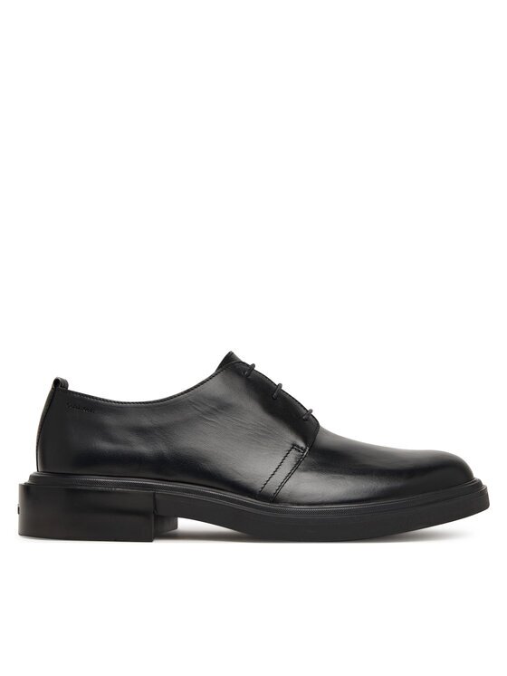 CALVIN KLEIN Обувки Cupped Postman Derby Laceup Lth HM0HM01996 Черен