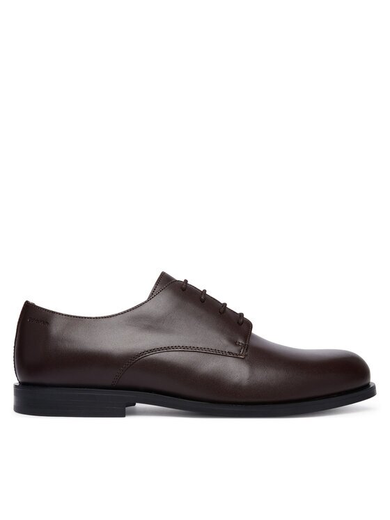 CALVIN KLEIN Обувки Ess Rubber Derby Lth HM0HM02056 Тъмнокафяв