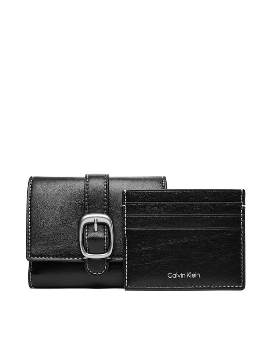 CALVIN KLEIN Портфейл Buckle 2 In 1 Wallet LV04F1168G Черен