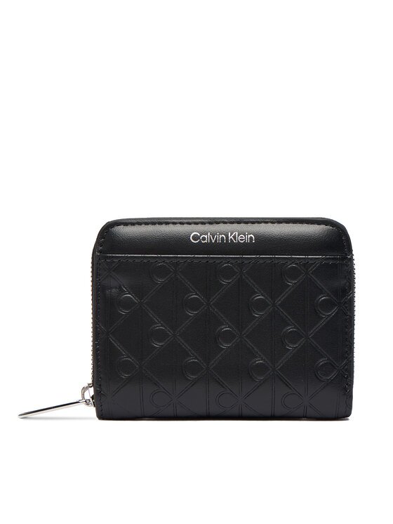 CALVIN KLEIN Портфейл Emblem Aop Embossed Zip Around LV04F1081G Черен
