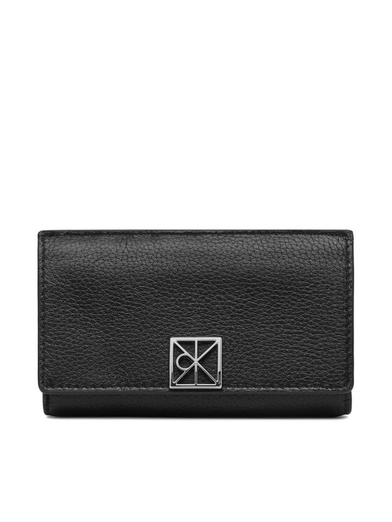 CALVIN KLEIN Портфейл Emblem Hw Pebble Snap Cardholder LV04F1127G Черен