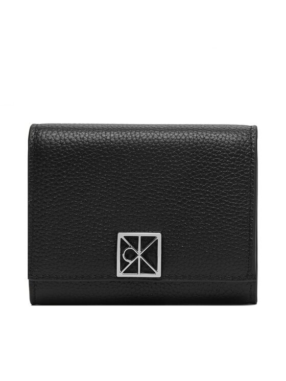CALVIN KLEIN Портфейл Emblem Hw Pebble Trifold W/Zip LV04F1128G Черен