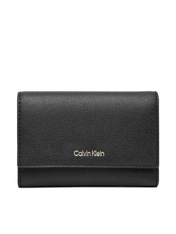CALVIN KLEIN Портфейл Foil Logo Trifold W/ Zip Pocket LV04F1117G Черен