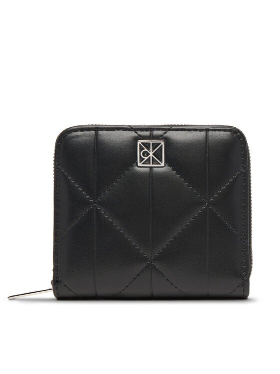 CALVIN KLEIN Портфейл Quilted Square Zip Around LV04F1121G Черен
