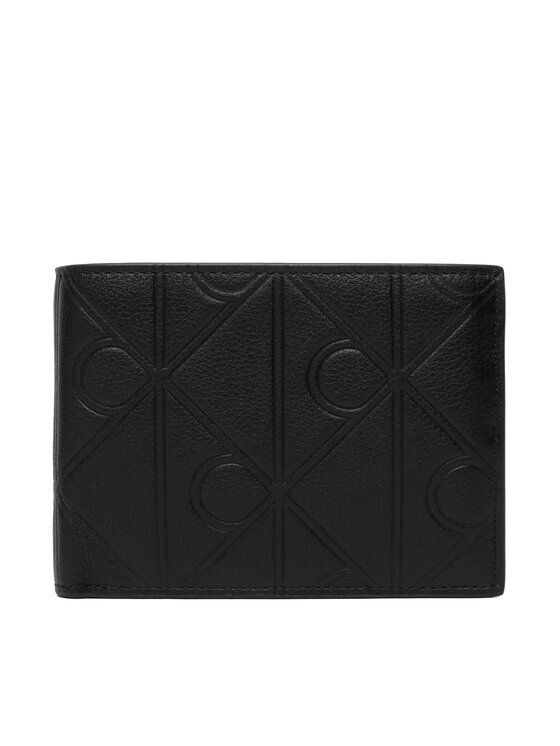 CALVIN KLEIN Портфейл Xl Emblem Aop Emboss Trifold LV04D1235G Черен