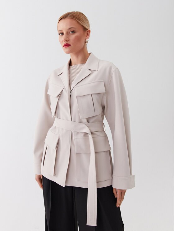 CALVIN KLEIN Преходно палто K20K205882 Екрю Regular Fit