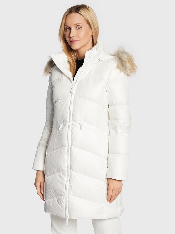 CALVIN KLEIN Пухено яке K20K204953 Бял Regular Fit