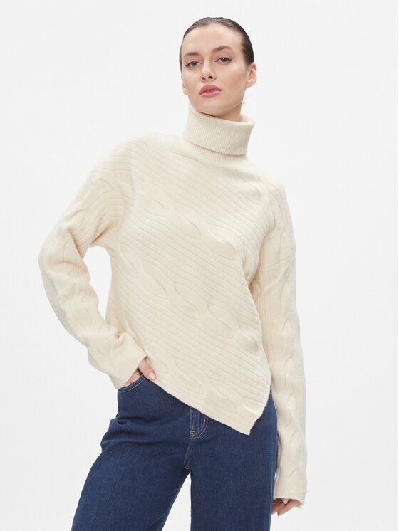 CALVIN KLEIN Пуловер Asymetric Modern Cable Sweater K20K206016 Regular Fit