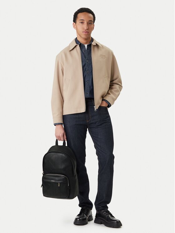CALVIN KLEIN Раница Emblem Aop Emboss Round Backpack LV04D3398G Черен