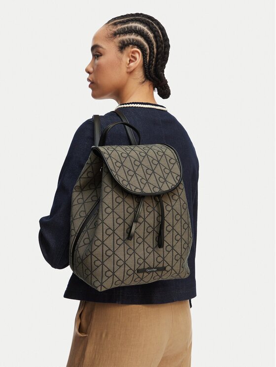 CALVIN KLEIN Раница Emblem Aop Jacquard Backpack LV04F3536G Кафяв