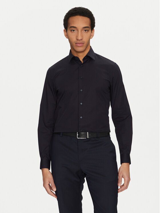 CALVIN KLEIN Риза K10K109509 Тъмносин Slim Fit