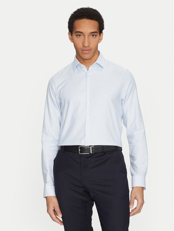 CALVIN KLEIN Риза K10K114302 Светлосиньо Slim Fit