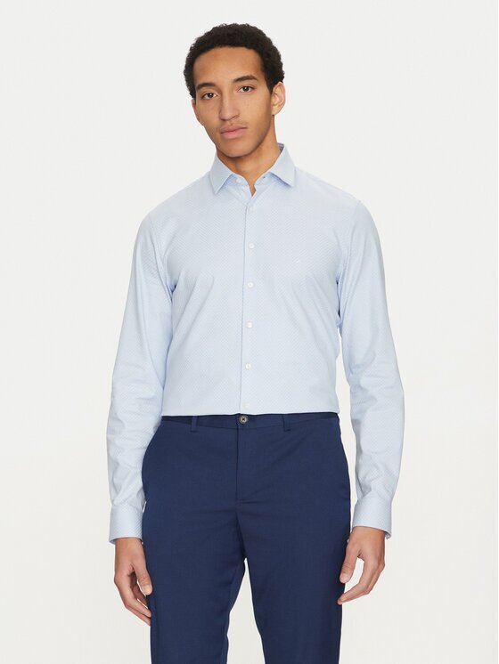 CALVIN KLEIN Риза K10K114307 Светлосиньо Slim Fit