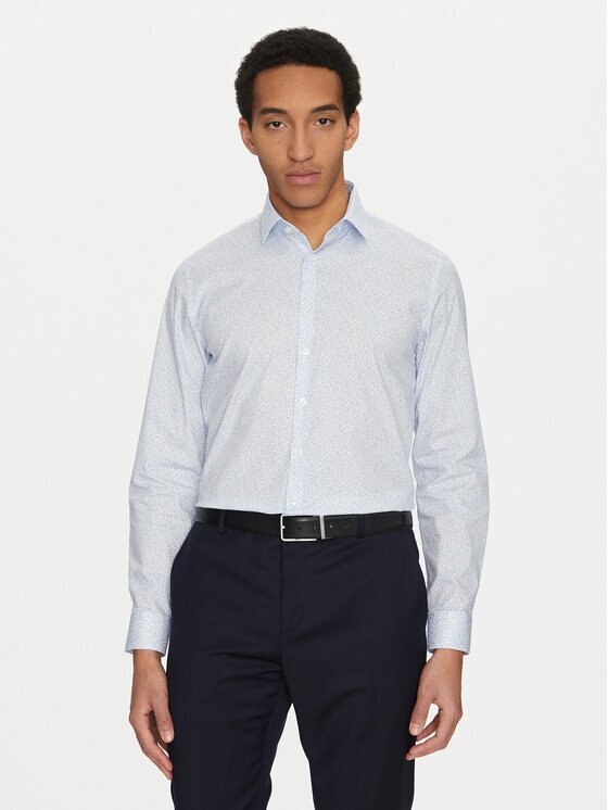 CALVIN KLEIN Риза K10K114314 Светлосиньо Slim Fit