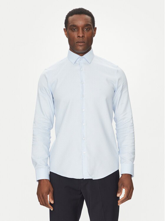 CALVIN KLEIN Риза K10K114360 Светлосиньо Slim Fit