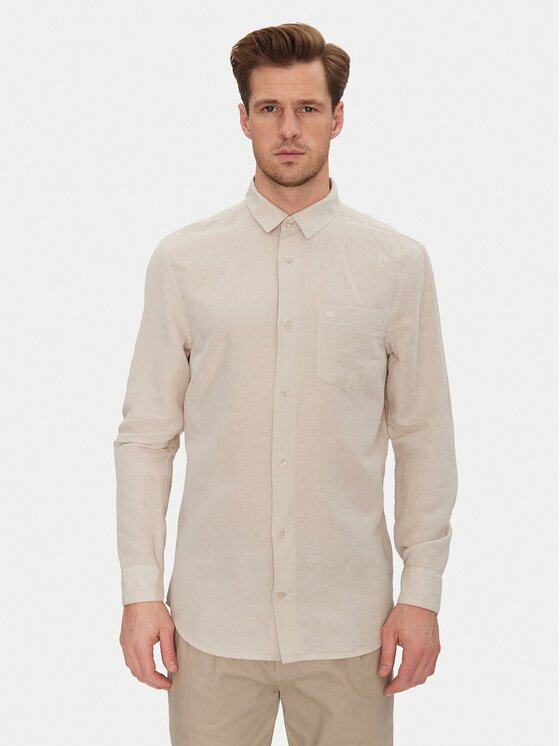 CALVIN KLEIN Риза K10K114488 Светлосиньо Regular Fit